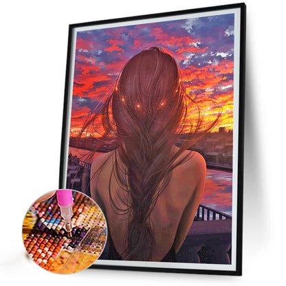 Girl Back View - Full Round Drill Diamond Painting 40*50CM