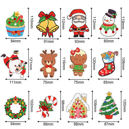 8PCS Elk Special Shape Diamond Art Greeting Cards Santa Gift for Christmas (#2)