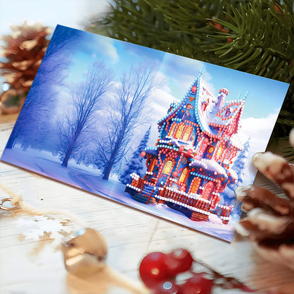 8PCS Elk Special Shape Diamond Art Greeting Cards Santa Gift for Christmas (#2)