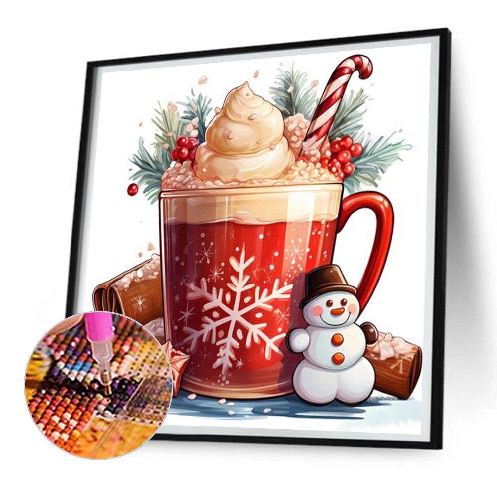 Christmas Cup Drink - Full Round Drill Diamond Painting 30*30CM