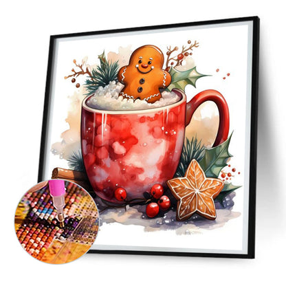 Christmas Cup Drink - Full Round Drill Diamond Painting 30*30CM