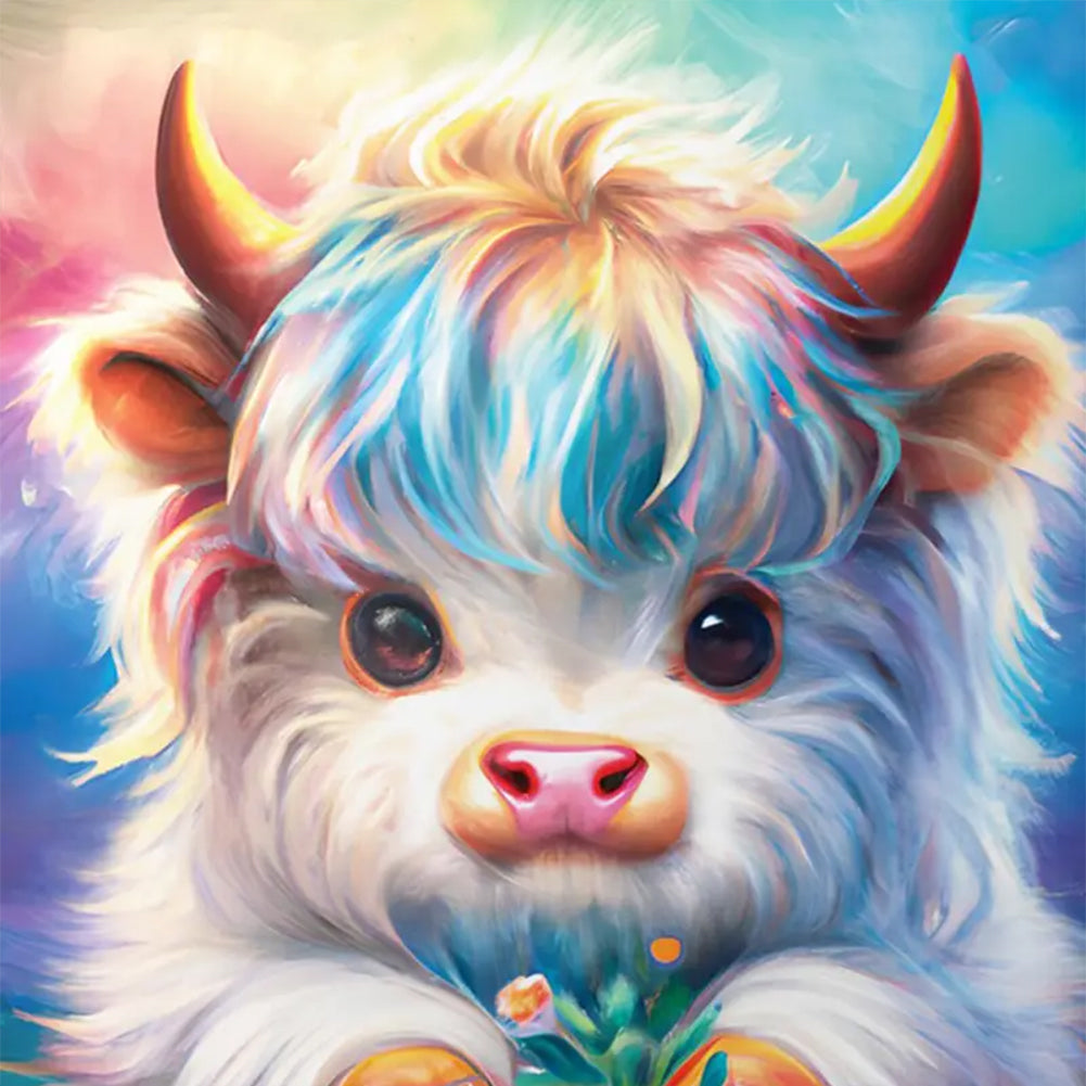 Cartoon Cow - 11CT Stamped Cross Stitch 40*40CM