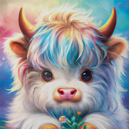 Cartoon Cow - 11CT Stamped Cross Stitch 40*40CM