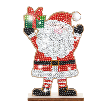 Christmas Wooden Diamond Art Tabletop Decorations for Office Decor (Santa)