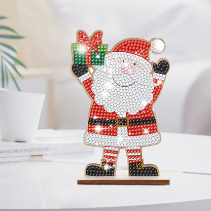 Christmas Wooden Diamond Art Tabletop Decorations for Office Decor (Santa)