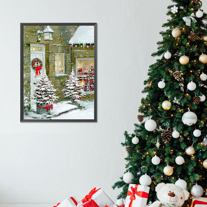 Christmas Snow Scene - Full Round Drill Diamond Painting 30*40CM