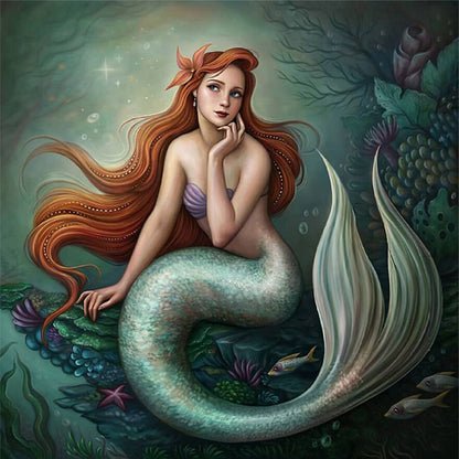 Mermaid - 11CT Stamped Cross Stitch 40*40CM