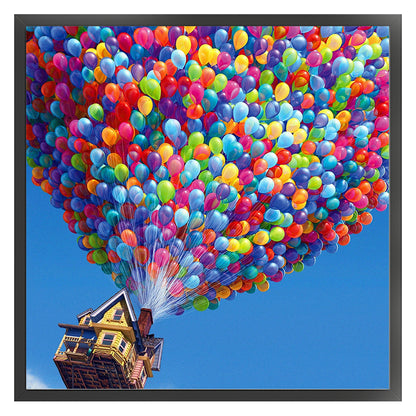 Balloon House - 11CT Stamped Cross Stitch 40*40CM