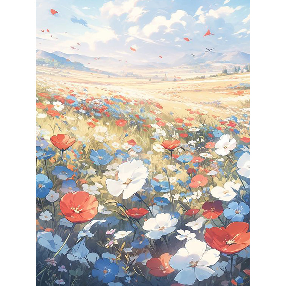 Brilliant Sea Of Flowers - Full Round Drill Diamond Painting 30*40CM