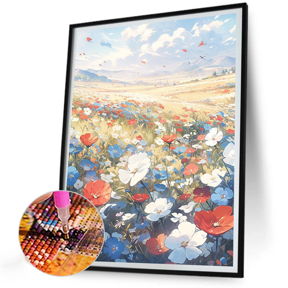 Brilliant Sea Of Flowers - Full Round Drill Diamond Painting 30*40CM