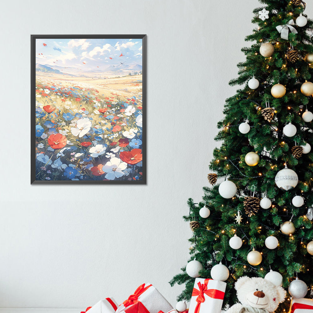 Brilliant Sea Of Flowers - Full Round Drill Diamond Painting 30*40CM