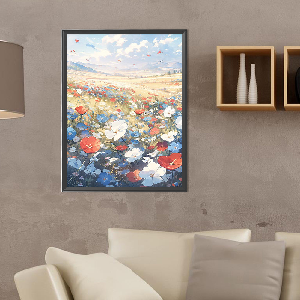 Brilliant Sea Of Flowers - Full Round Drill Diamond Painting 30*40CM