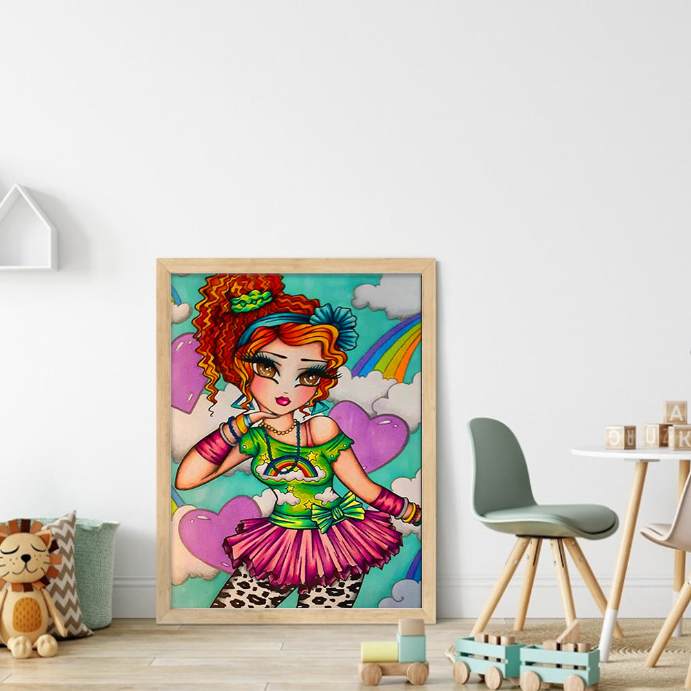 Big-Eyed Girl - 11CT Stamped Cross Stitch 40*56CM