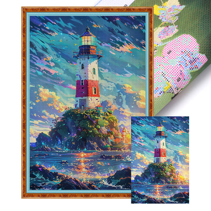 Seaside Lighthouse - 11CT Stamped Cross Stitch 50*75CM