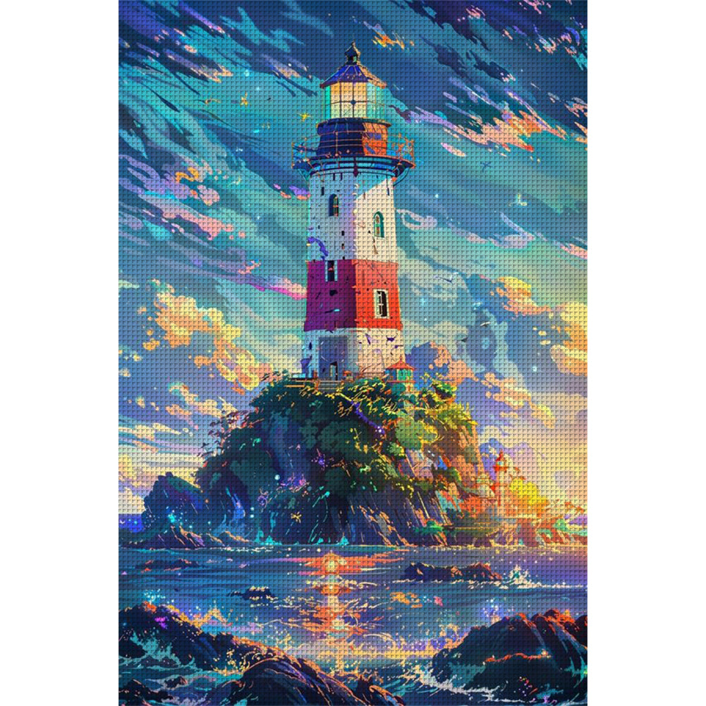 Seaside Lighthouse - 11CT Stamped Cross Stitch 50*75CM