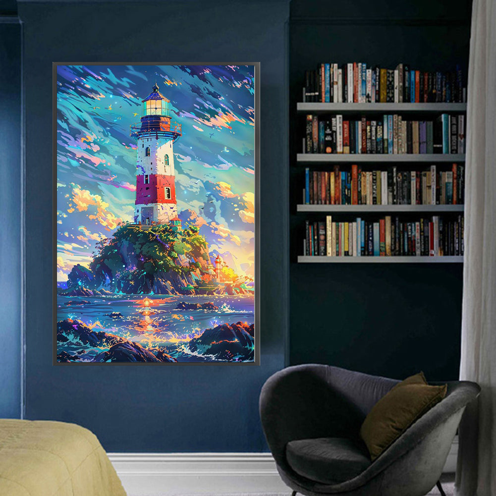 Seaside Lighthouse - 11CT Stamped Cross Stitch 50*75CM