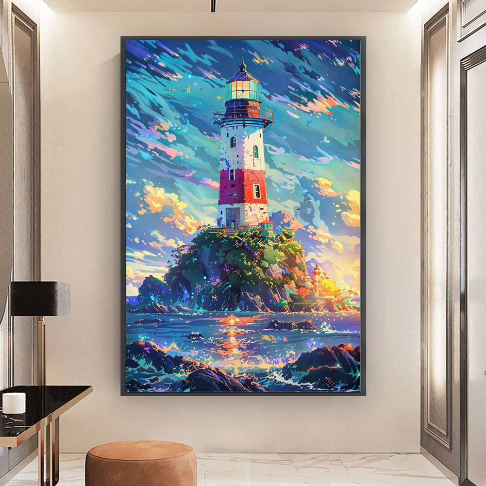 Seaside Lighthouse - 11CT Stamped Cross Stitch 50*75CM