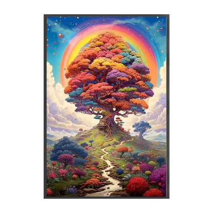 Rainbow Tree - 11CT Stamped Cross Stitch 50*75CM