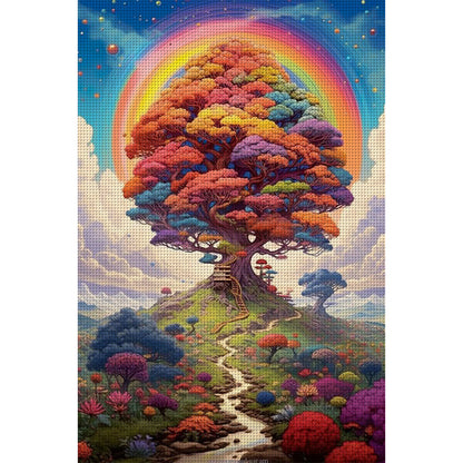 Rainbow Tree - 11CT Stamped Cross Stitch 50*75CM
