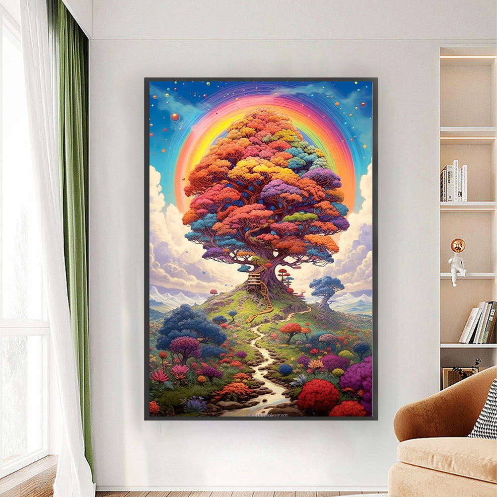 Rainbow Tree - 11CT Stamped Cross Stitch 50*75CM