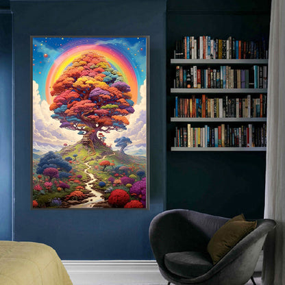 Rainbow Tree - 11CT Stamped Cross Stitch 50*75CM