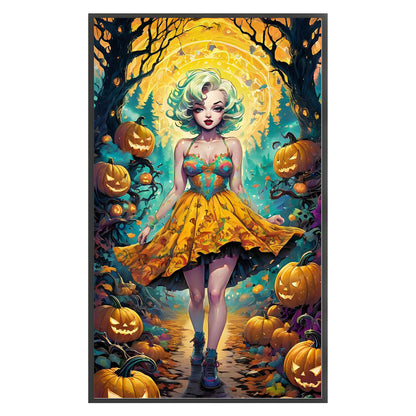 Pumpkin Forest Girl - 11CT Stamped Cross Stitch 50*87CM