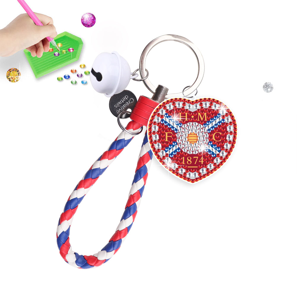 Double Sided Rhinestone Painting Keychain Pendant for Adult(Hartz Football Club)