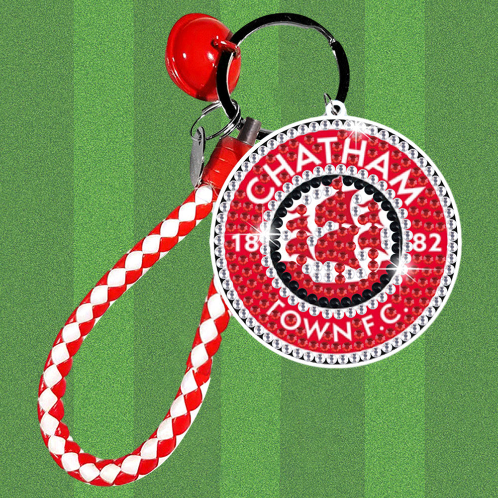 Double Sided Rhinestone Painting Keychain Pendant for Adult (Chatham Town F.C.)