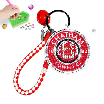 Double Sided Rhinestone Painting Keychain Pendant for Adult (Chatham Town F.C.)