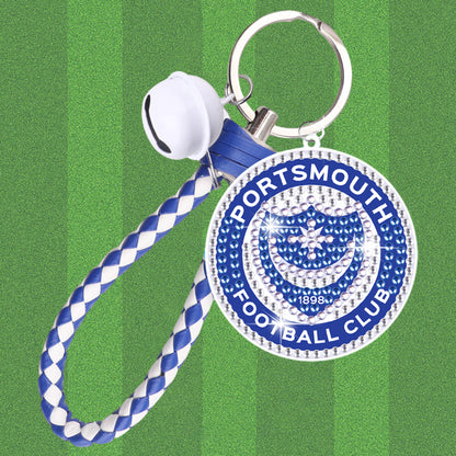 Double Sided Rhinestone Painting Keychain Pendant for Kid Adult(Portsmouth F.C.)