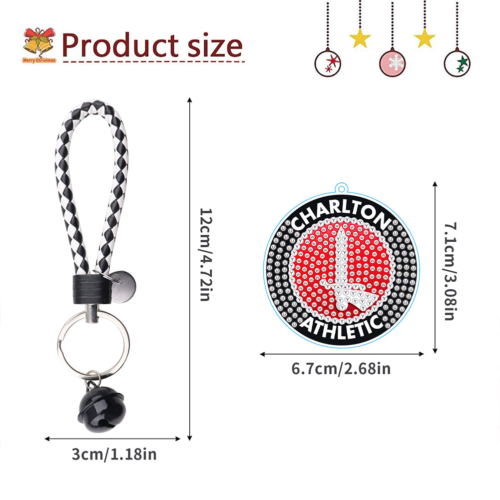 Double Sided Rhinestone Painting Keychain Pendant (Charlton Athletic F.C.)