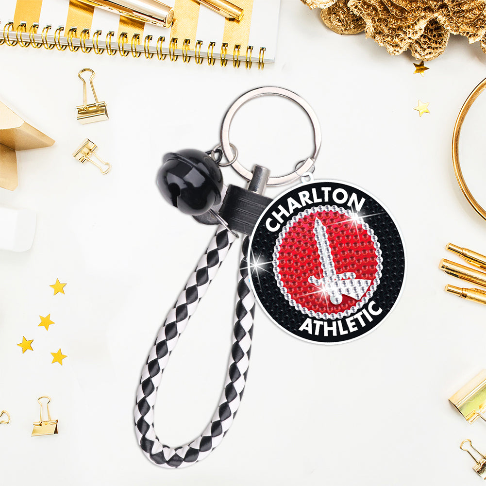 Double Sided Rhinestone Painting Keychain Pendant (Charlton Athletic F.C.)