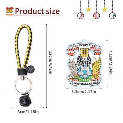 Double Sided Rhinestone Painting Keychain Pendant for Kid Adult (Coventry F.C.)