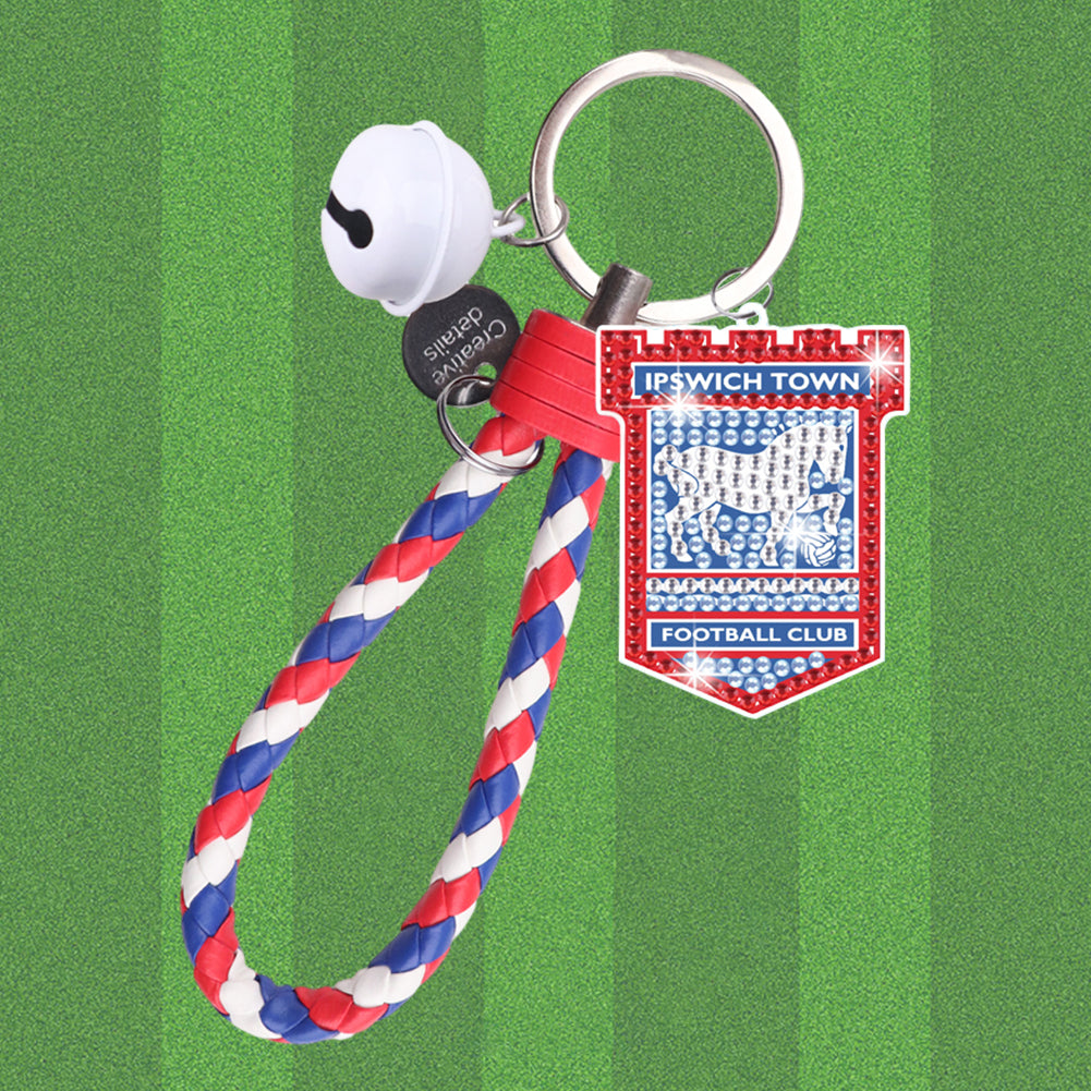 Double Sided Rhinestone Painting Keychain Pendant for Adult (Ipswich Town F.C.)