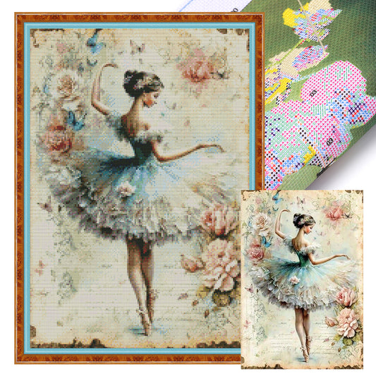 Retro Poster - Ballet Girl - 11CT Stamped Cross Stitch 40*60CM