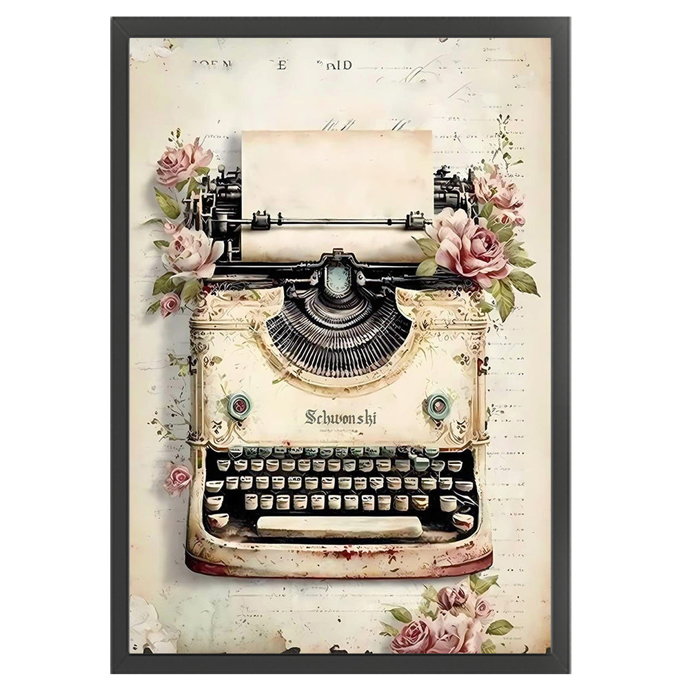 Retro Poster - Typewriter - 11CT Stamped Cross Stitch 40*60CM
