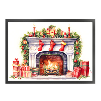 Christmas Fireplace - 11CT Stamped Cross Stitch 60*45CM