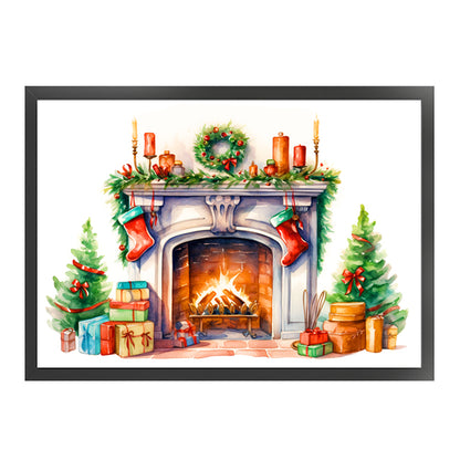 Christmas Fireplace - 11CT Stamped Cross Stitch 60*45CM