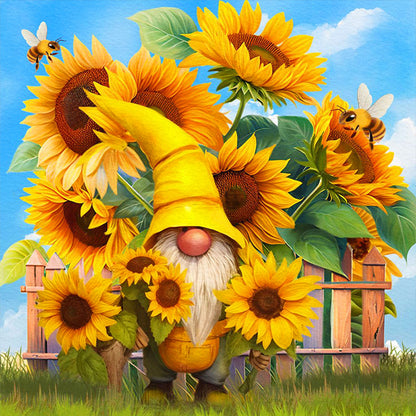 Sunflower Gnome - 11CT Stamped Cross Stitch 40*40CM