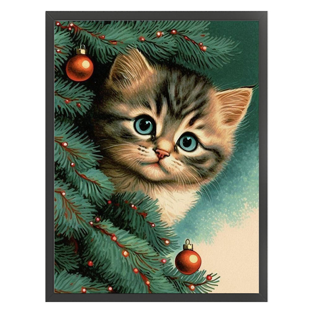 Christmas Cat - 11CT Stamped Cross Stitch 40*55CM