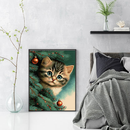 Christmas Cat - 11CT Stamped Cross Stitch 40*55CM