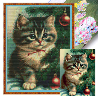 Christmas Cat - 11CT Stamped Cross Stitch 40*55CM