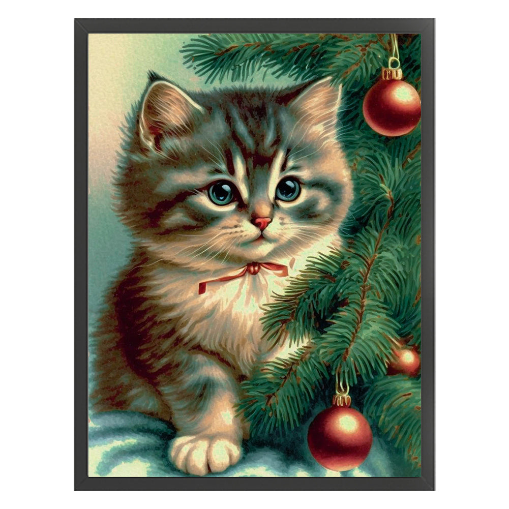 Christmas Cat - 11CT Stamped Cross Stitch 40*55CM