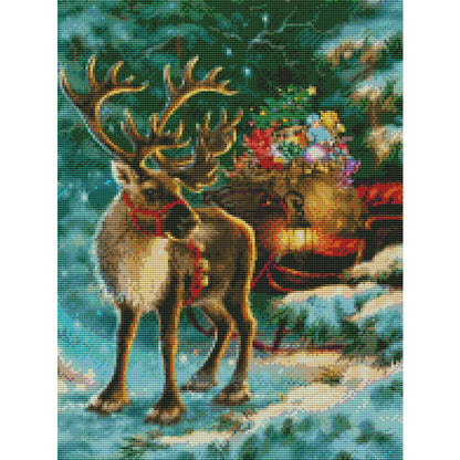 Christmas Elk - 11CT Stamped Cross Stitch 40*55CM