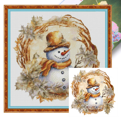 Snowman - 18CT Stamped Cross Stitch 30*30CM