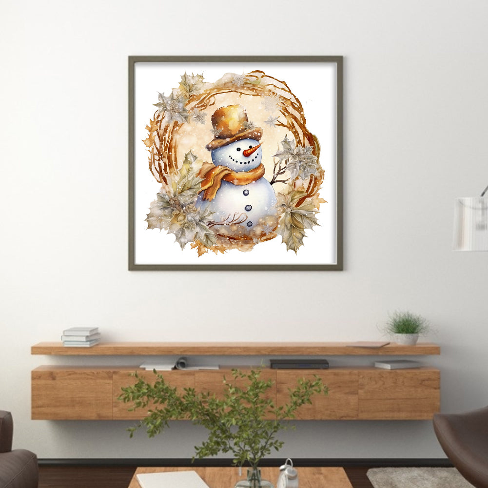 Snowman - 18CT Stamped Cross Stitch 30*30CM