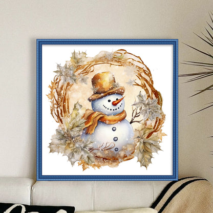 Snowman - 18CT Stamped Cross Stitch 30*30CM