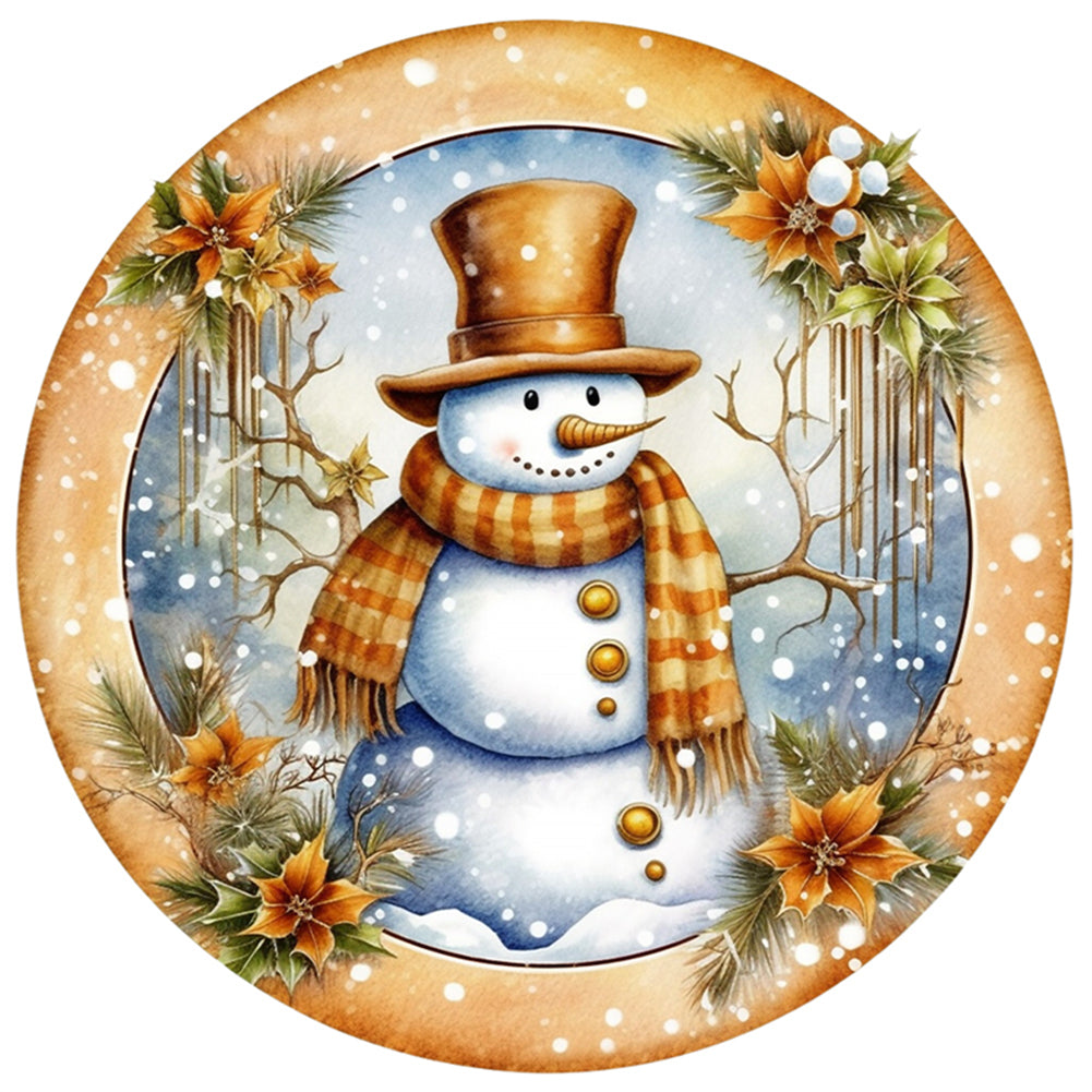 Snowman - 18CT Stamped Cross Stitch 30*30CM