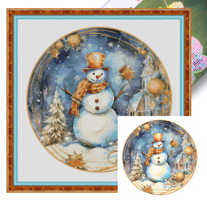 Snowman - 18CT Stamped Cross Stitch 30*30CM