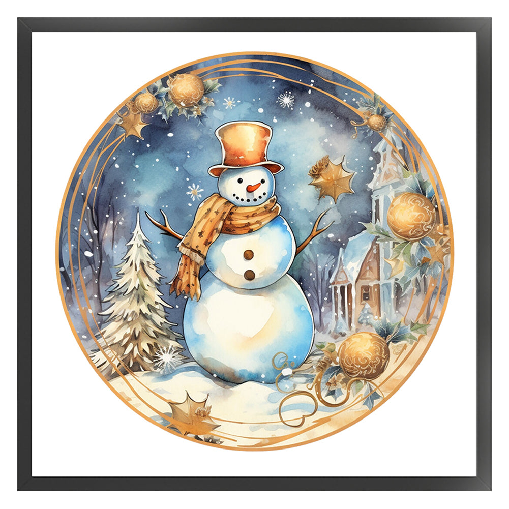 Snowman - 18CT Stamped Cross Stitch 30*30CM